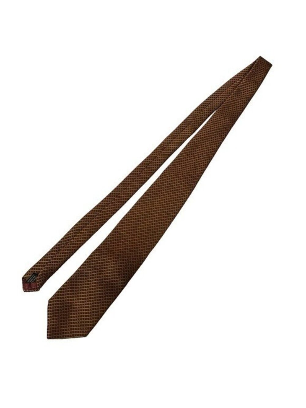 Ermenegildo Zegna Italian Silk Neck Tie Checkered Stripe Print 58" Long Red Gold